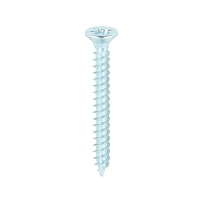 No.4 x 1 inch  Pozi Countersunk Wood Screws Twin Thread Zinc Plated Box of 200