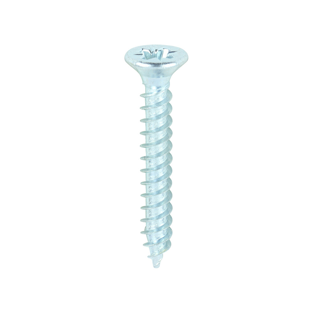 No.6 x 1 inch  Pozi Countersunk Wood Screws Twin Thread Zinc Plated Box of 200