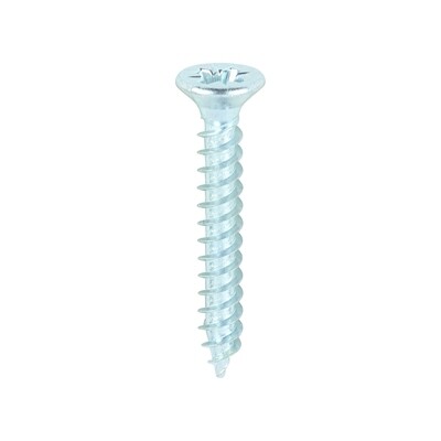 No.6 x 1 inch  Pozi Countersunk Wood Screws Twin Thread Zinc Plated Box of 200