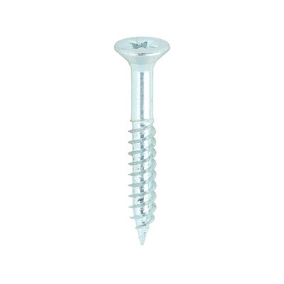 No.8 x 1 1/4  Pozi Countersunk Wood Screws Twin Thread Zinc Plated Box of 200