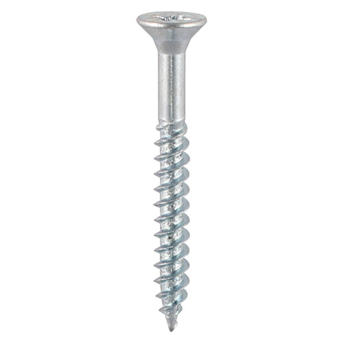 No.10 x 2 1/4 inch  Pozi Countersunk Wood Screws Twin Thread Zinc Plated Box of 200