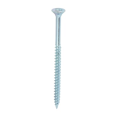 No.10 x 3 inch  Pozi Countersunk Wood Screws Twin Thread Zinc Plated Box of 100