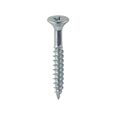 No.10 x 1 1/2 inch  Pozi Countersunk Wood Screws Twin Thread Zinc Plated Box of 200