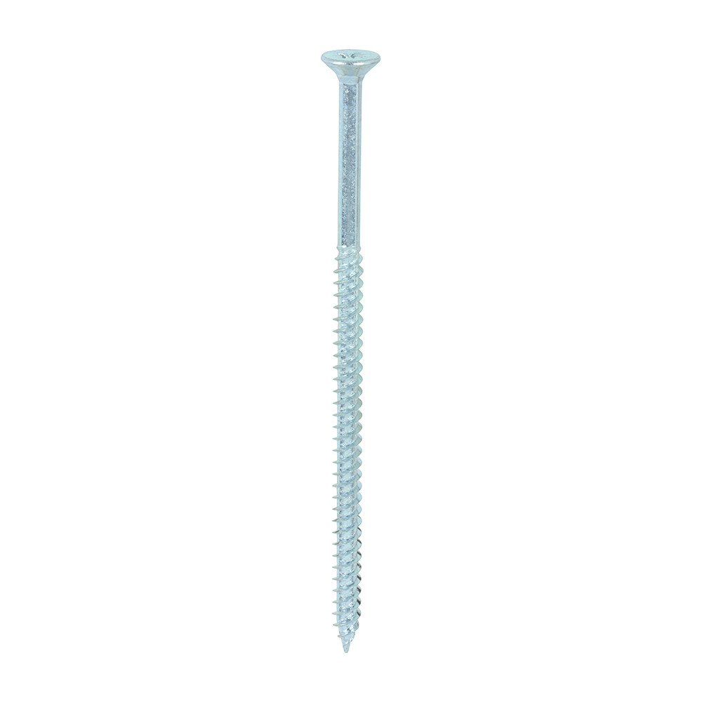 No.10 x 4 inch  Pozi Countersunk Wood Screws Twin Thread Zinc Plated Box of 100