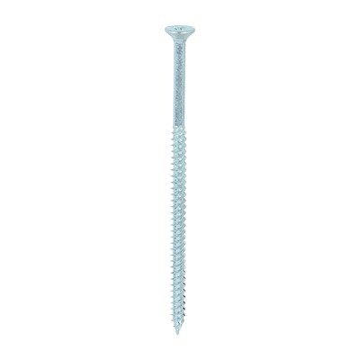 No.10 x 4 inch  Pozi Countersunk Wood Screws Twin Thread Zinc Plated Box of 100