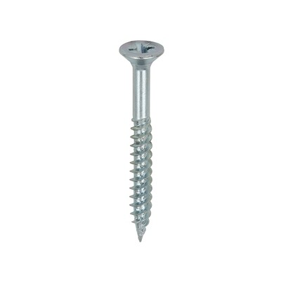 No.8 x 1 1/2  Pozi Countersunk Wood Screws Twin Thread Zinc Plated Box of 200