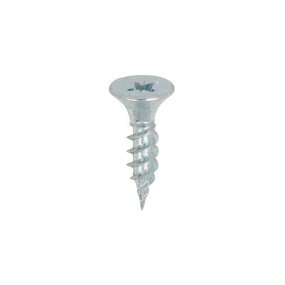 No.10 x 3/4 inch  Pozi Countersunk Wood Screws Twin Thread Zinc Plated Box of 200