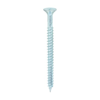 No.10 x 2 1/2 inch  Pozi Countersunk Wood Screws Twin Thread Zinc Plated Box of 200