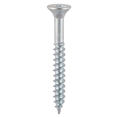 No.10 x 2 1/4 inch  Pozi Countersunk Wood Screws Twin Thread Zinc Plated Box of 200