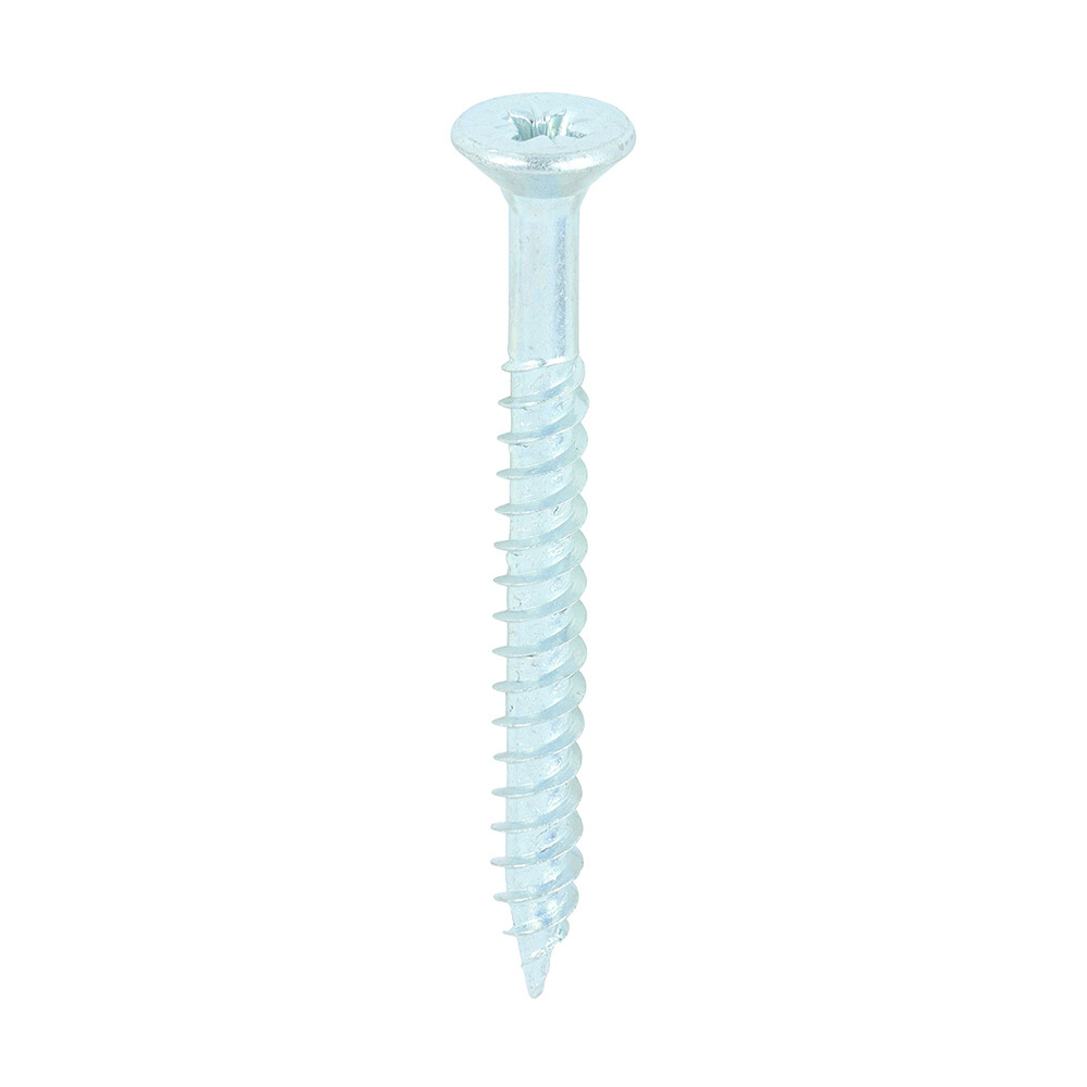 No.10 x 2 inch  Pozi Countersunk Wood Screws Twin Thread Zinc Plated Box of 200