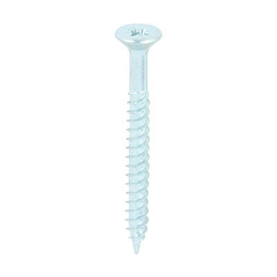 No.10 x 2 inch  Pozi Countersunk Wood Screws Twin Thread Zinc Plated Box of 200