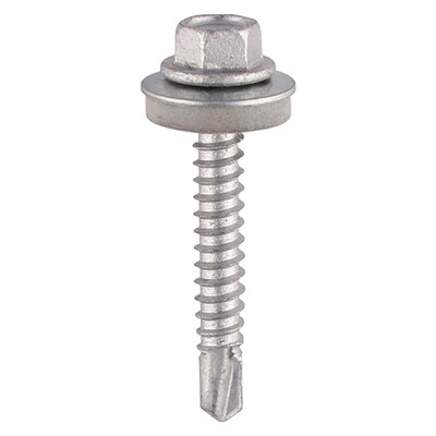5.5mm x 25mm Hex Head Self Drilling Screws (16mm Rubber Washer) External Coating Box of 100
