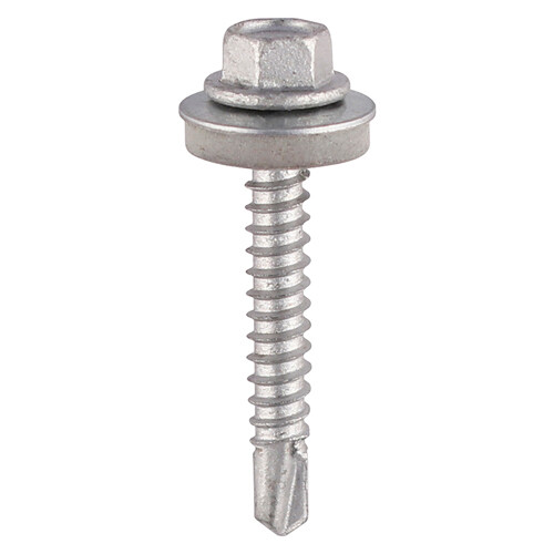 5.5mm x 125mm Hex Head Self Drilling Screws (16mm Rubber Washer) External Coating Box of 100