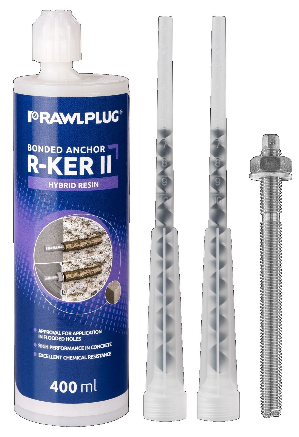 Rawlpug R-KER 400ml Vinylester Resin Cartridge Single Cartridge