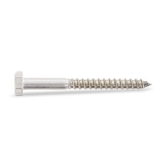 5.0 x 60mm Hexagon Head Coach Screws in A2 304 stainless steel Pack of 50