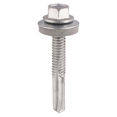 5.5mm x 75mm Hex Head Self Drilling Screws (16mm Rubber Washer) Heavy Section (external)  Box of 100