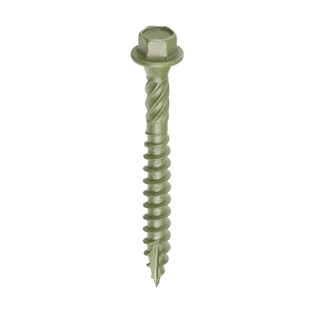 Index Screws  6.7mm x 60mm  Green External Coating Hex Washer Head (Part 60IN)  Box of 50