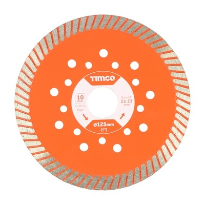 Addax 125 x 22.2mm Premium Diamond Blade - Turbo Continuous