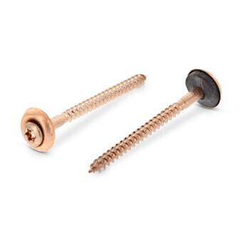 4.5 x 120mm Self Sealing wood screws Cu Coated A2 Stainless Steel Box of 100