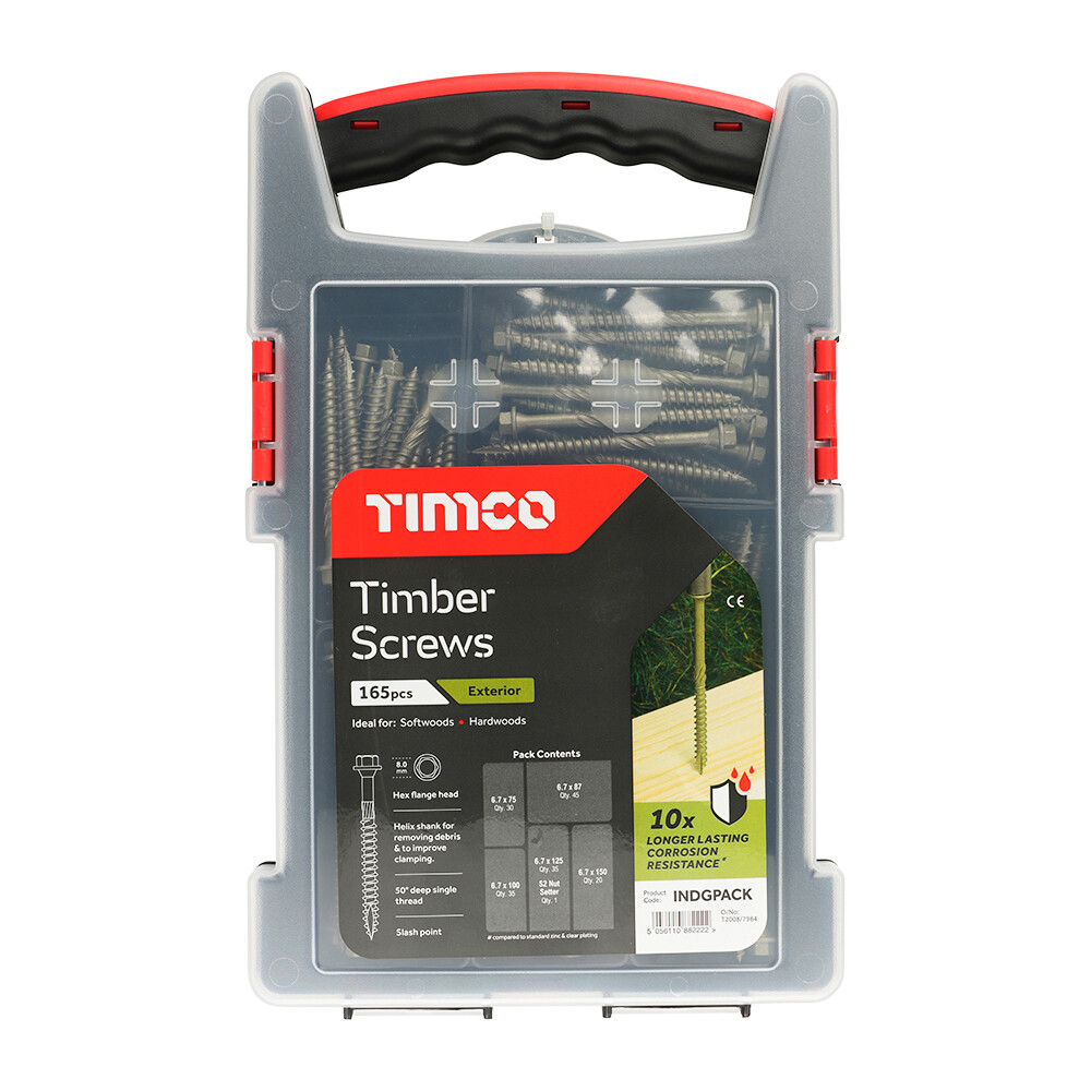 Timco Index Screws 165 piece pack of popular sizes