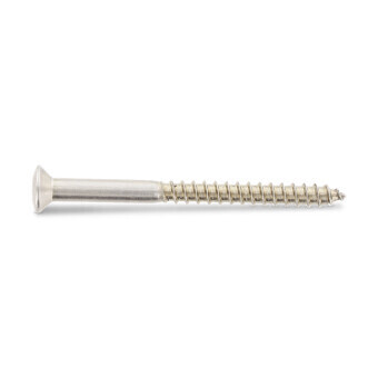 4.0 x 50  Cross Recessed Raised Countersunk Din 7995 Wood Screws  A2 stainless Steel Box of 200
