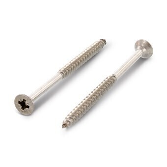 5.0 x 120mm Countersunk Pozi Drive Part Thread Wood Screws A2 Stainless Steel Box of 100