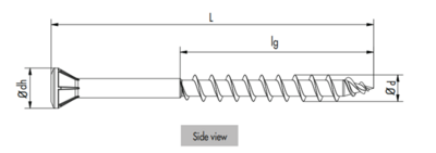 4.5mm x 80mm Hapatec TX20 A4 316 Stainless Decking /Facade Screws (part 100057)  Box of 200