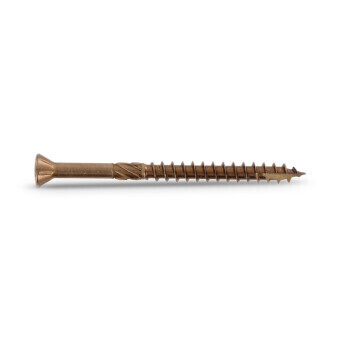 5.0 x 60mm Countersunk TX25 Decking &amp; Facade Screws A4 Stainless Steel  Bronze Coating  Box of 200