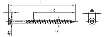 4.5 x 45mm TX20 Facade &amp; Decking Single Thread Terrace Screws Hardened St.St  Box of 200