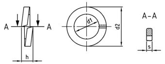 M24 Square Section Spring Washers A4 316 Stainless Steel  Pack of 1