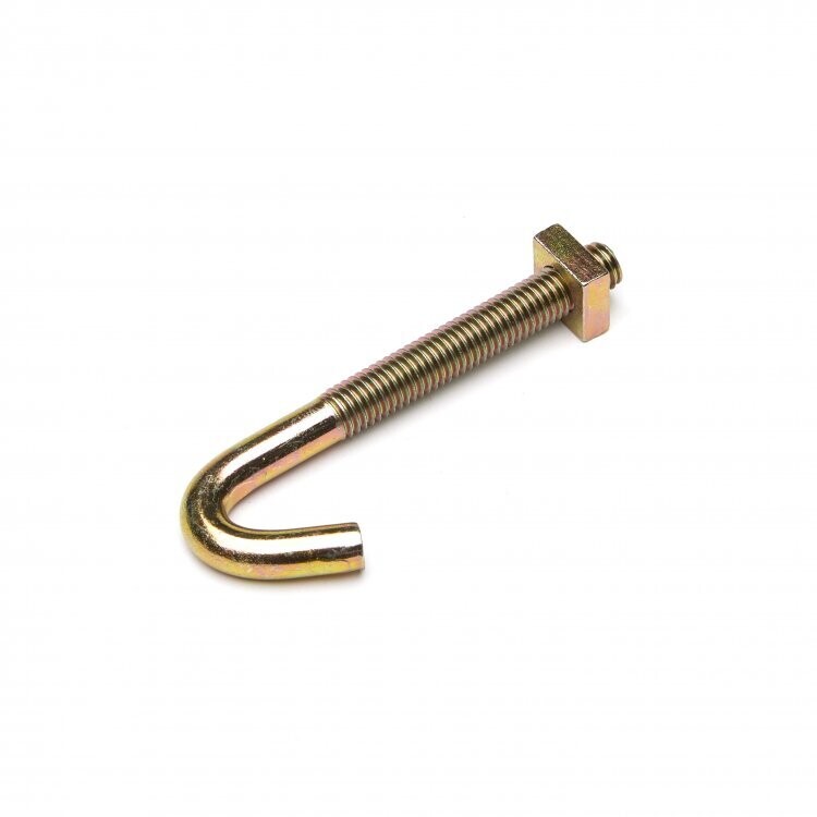 M8 x 160mm Hook Bolts and Nuts  Zinc&amp; Yellow Plated