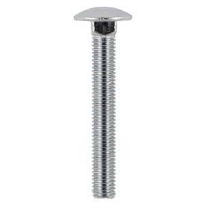 M12 x 130  Cup Square Bolt Only High Tensile Grade 8.8  (Thread 100mm)  Zinc Plated