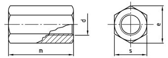M20 x 60 Studding Connectors A2 st.st