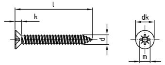 6.3 x 120mm (No.14 x 4 3/4) Philips PH3 Countersunk Self Tapping Screws A4 St. St.