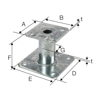 Simpson PPA100 Post Base - Non adjustable Galvanised