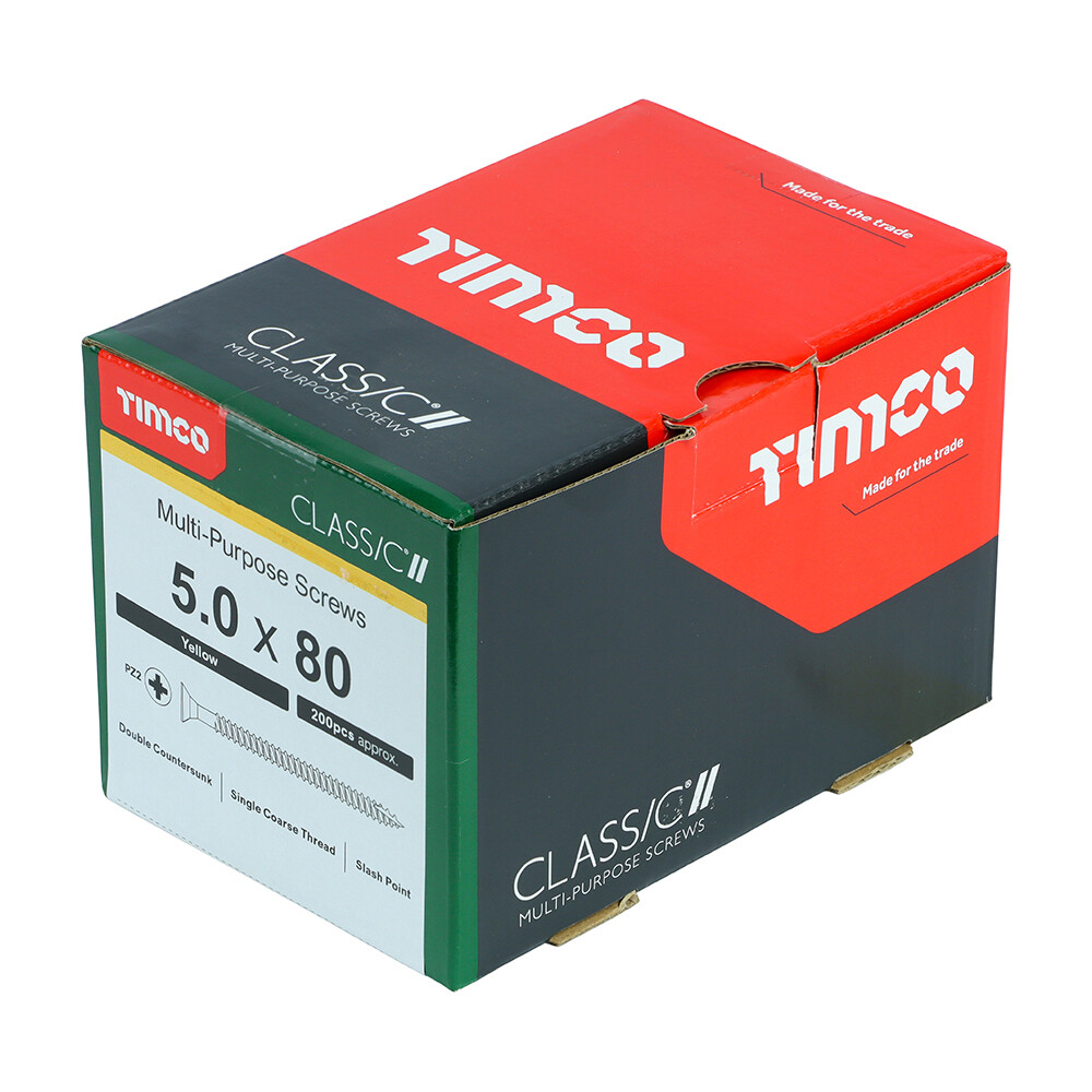 5.0 x 80 Classic Multi Purpose Wood Screws  Box of 200