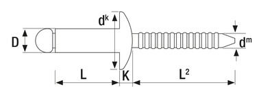 6.0 x 12mm Dome Head Rivets A2 st.st
