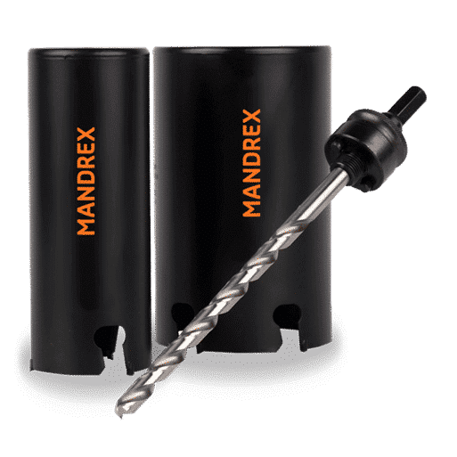 32mm (1 1/4) TCT Holesaw Multi material  165mm Cutting Depth (Holesaw only)  Mandrex SuperXcut  (Arbor and Drill are a seperate item)