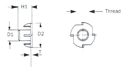 M10 T Nuts  13mm Long  Zinc Plated  Box of 100