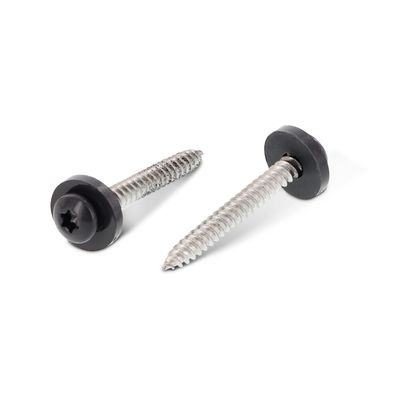 3.9mm x 32mm Pan Head TX15 Window Board Screw A2 stainless steel Coated Head and washer in Anthracite Grey RAL 7016 Box of 200