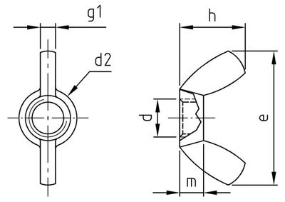 M10 Wing Nuts A4 stainless steel Din 315 American Type