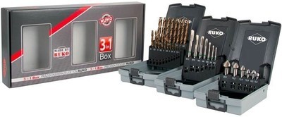 Ruko High Quality Set of 3 sets - Countersinks - Drills - Taps