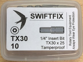 Security Drive Bits for TX30 with Pin  25mm long  Pack of 1