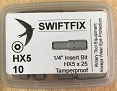 Security Drive Bits for 5mm Allen Key Drive with Pin  25mm long  Pack of 1