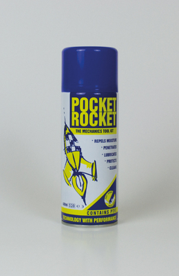 400ml Pocket Rocket High Specification Maintenance Spray, penetrates, lubricates and repells moisture.