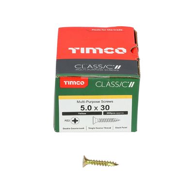 5.0 x 30 Classic Multi Purpose Wood Screws  Box of 200