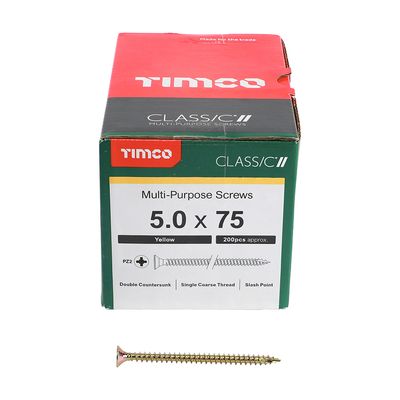5.0 x 75 Classic Multi Purpose Wood Screws  Box of 200