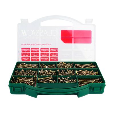 Classic Multi-Purpose Screws - Mixed Tray - PZ - Double Countersunk - Yellow  895 Screws