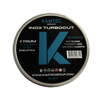 115mm x 1.0mm Kamtec Inox Turbocut Thin Metal Cutting Discs Tin of 10