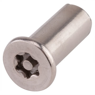 M4 x 12 Countersunk Joint Connector Nuts A2 Stainless Steel Torx TX20 Pin Security Pack of 100
